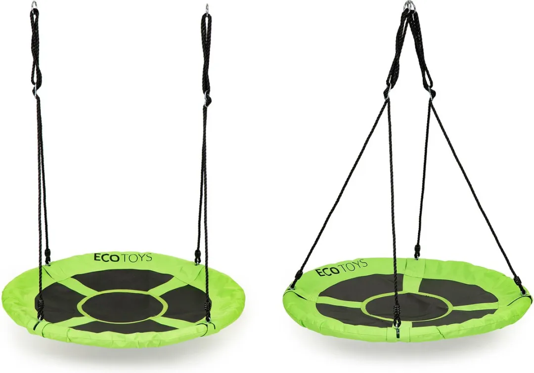 Nestschommel Buitenspeelgoed 100 cm groen - Slinger schommel- Nest Schommel - Ronde schommel - Ooienvaarsnest -100 kg belasting - Voor kinderen en volwassenen