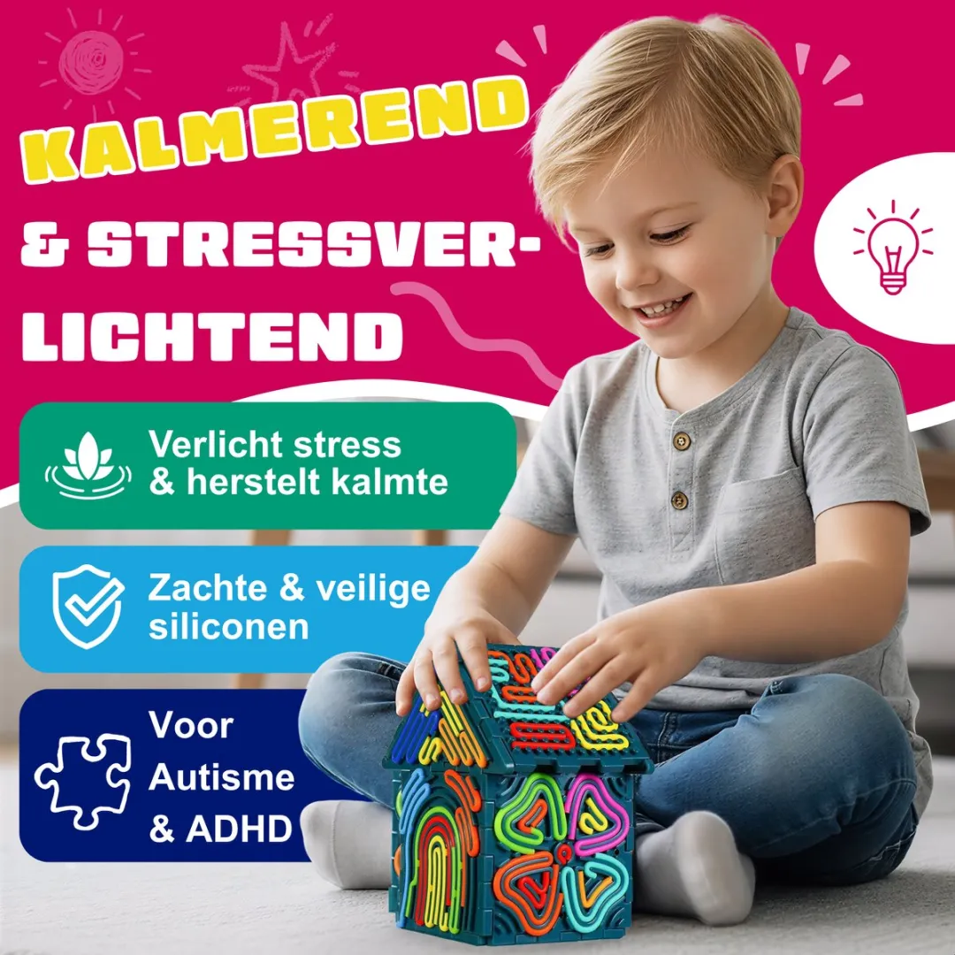 Fits4Kids Sensorisch Bouwset - 9 Patronen & 30 Draadjes - Meerkleurig