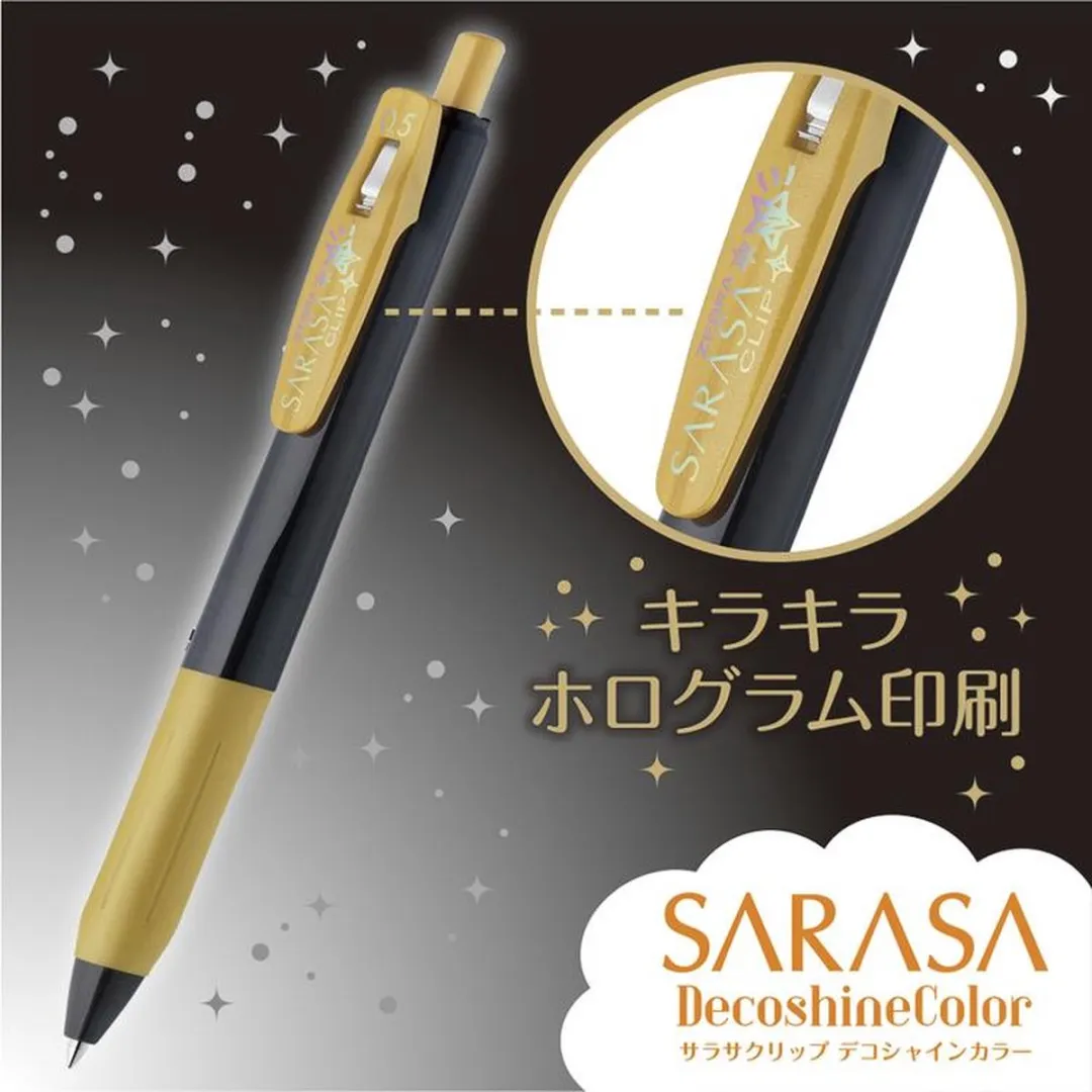 Zebra Sarasa Clip Ballpoint 0.5mm Decoshine Color 5 - 5 Stuks + Extra Brushpen