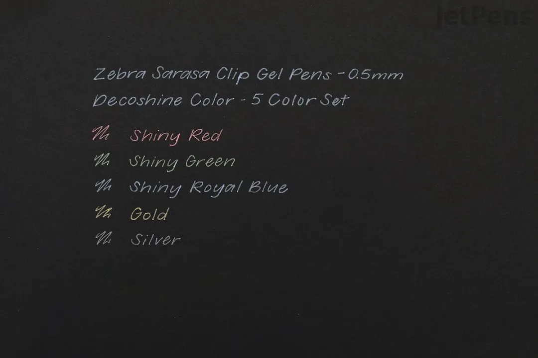 Zebra Sarasa Clip Ballpoint 0.5mm Decoshine Color 5 - 5 Stuks + Extra Brushpen