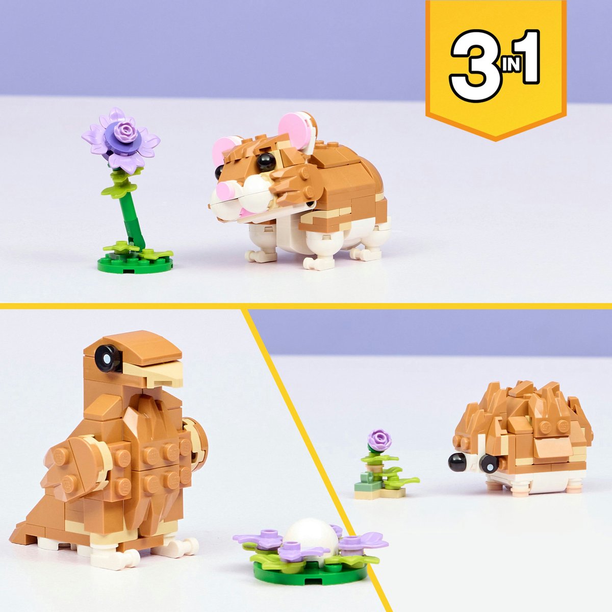 LEGO® Creator 3in1 Schattige Hamster met Bloem - 31376