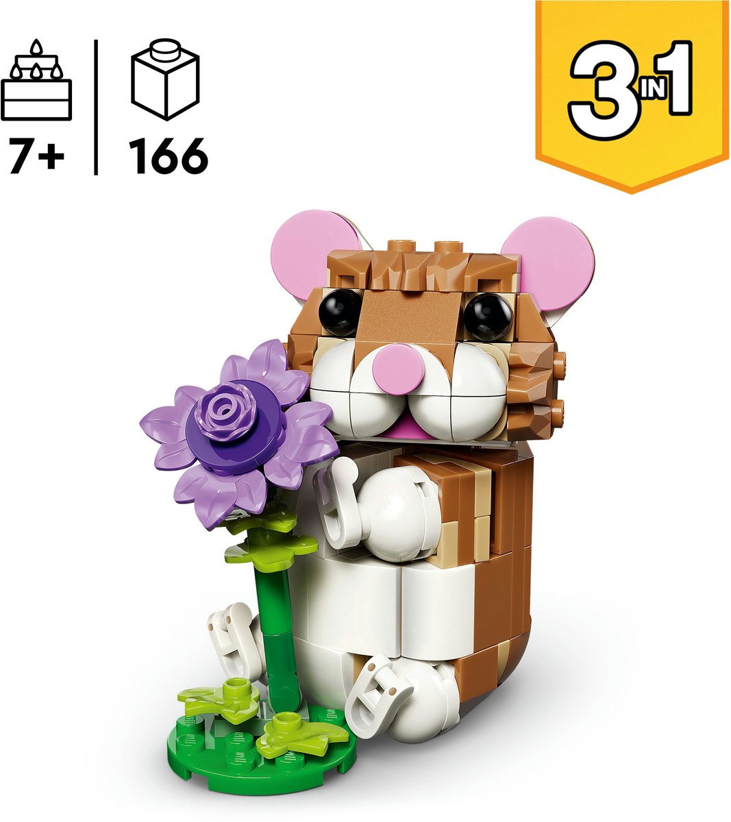 LEGO® Creator 3in1 Schattige Hamster met Bloem - 31376