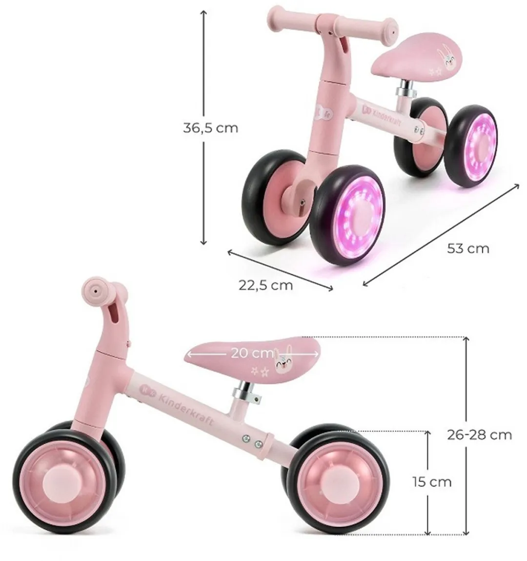 KinderKraft Cutie Flash 3-Wiel Loopfiets Roze