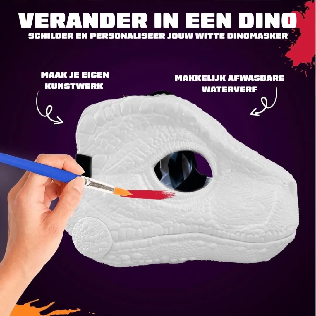 Fits4kids DIY Dinosaurus Masker Knutselset - Verkleedset vanaf 5 jaar