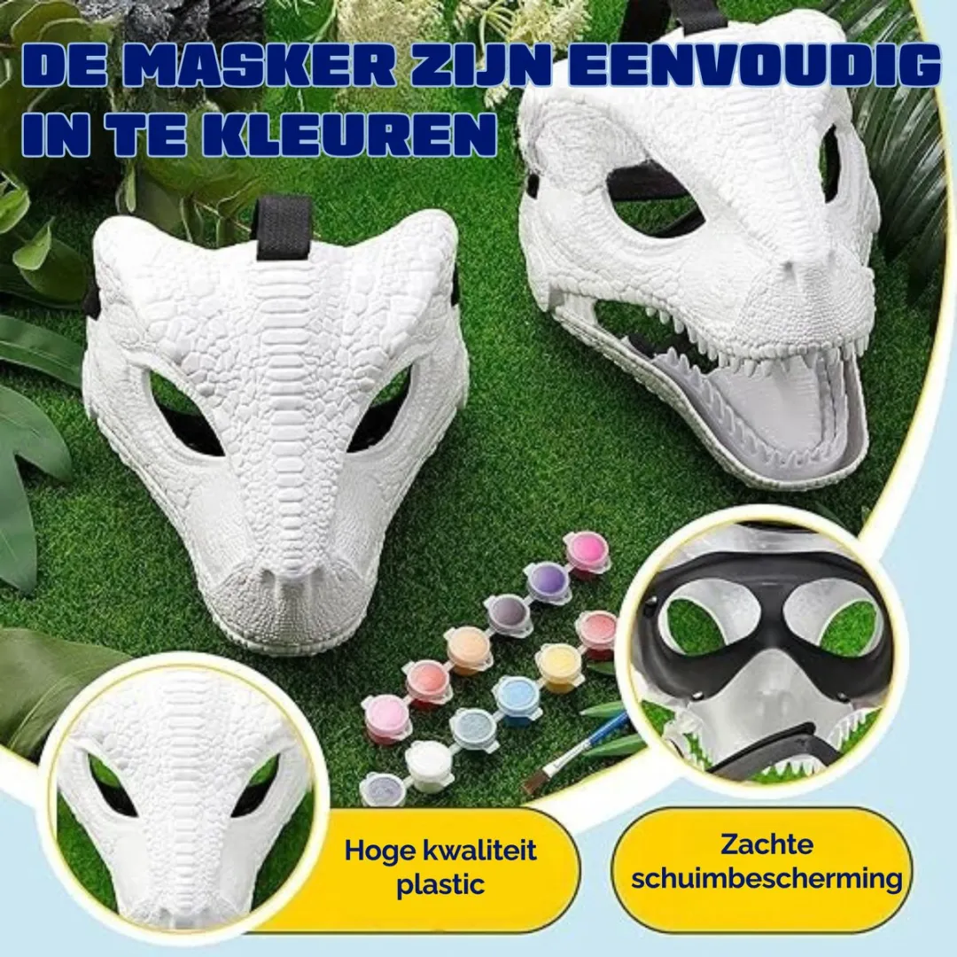 Fits4kids DIY Dinosaurus Masker Knutselset - Verkleedset vanaf 5 jaar