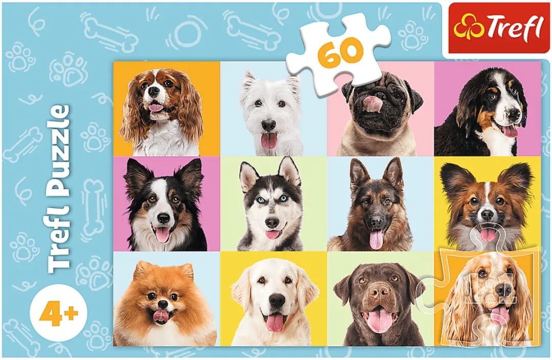 Trefl Legpuzzel 60 Stuks Schattige Honden - Multicolor