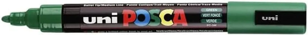 Posca PC-5M Medium Tip Verfstiften - Donker Groen - 6 Stuks
