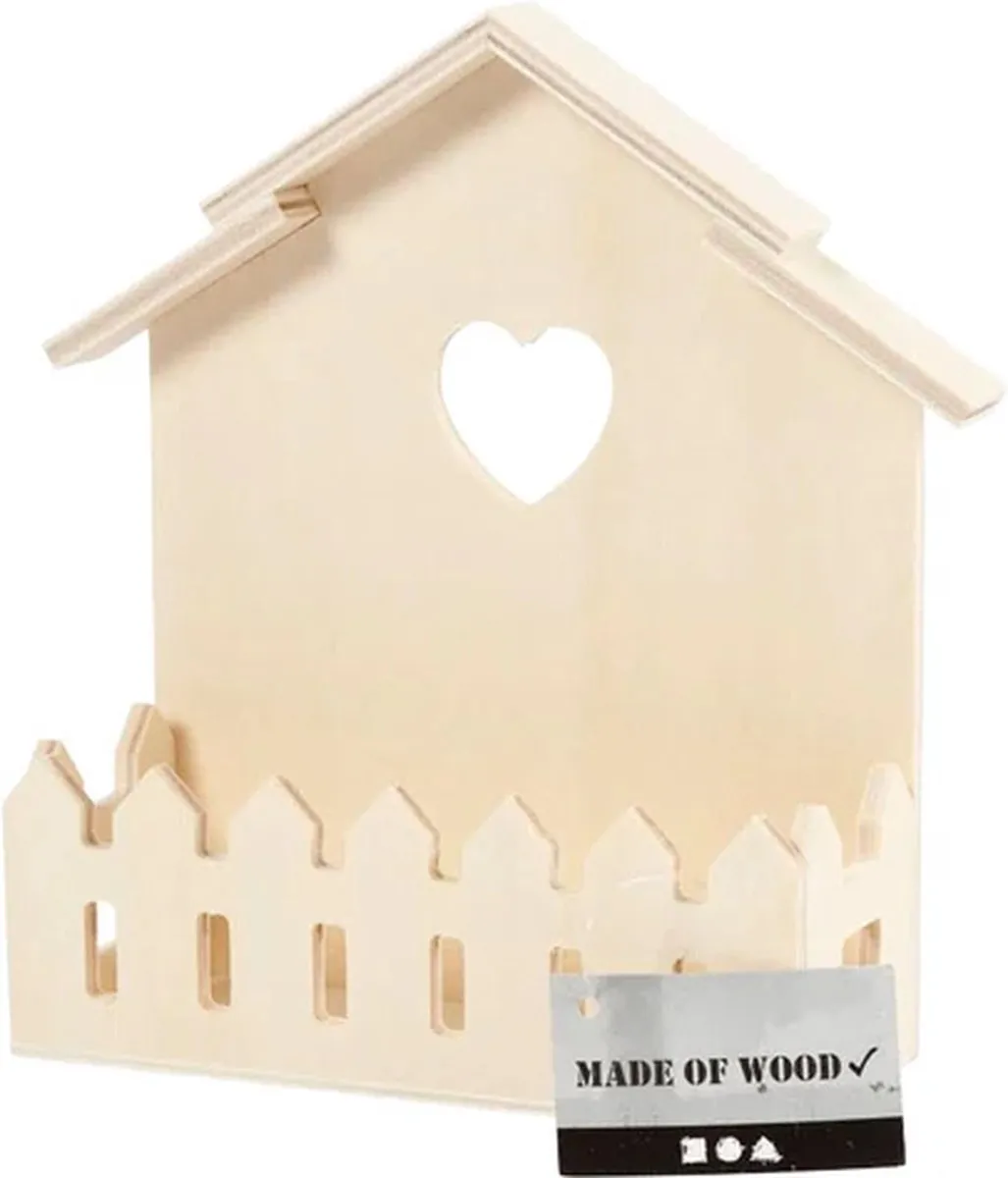 Creativ Company Triplex Plank Huisje 16,5x13cm - Multicolor