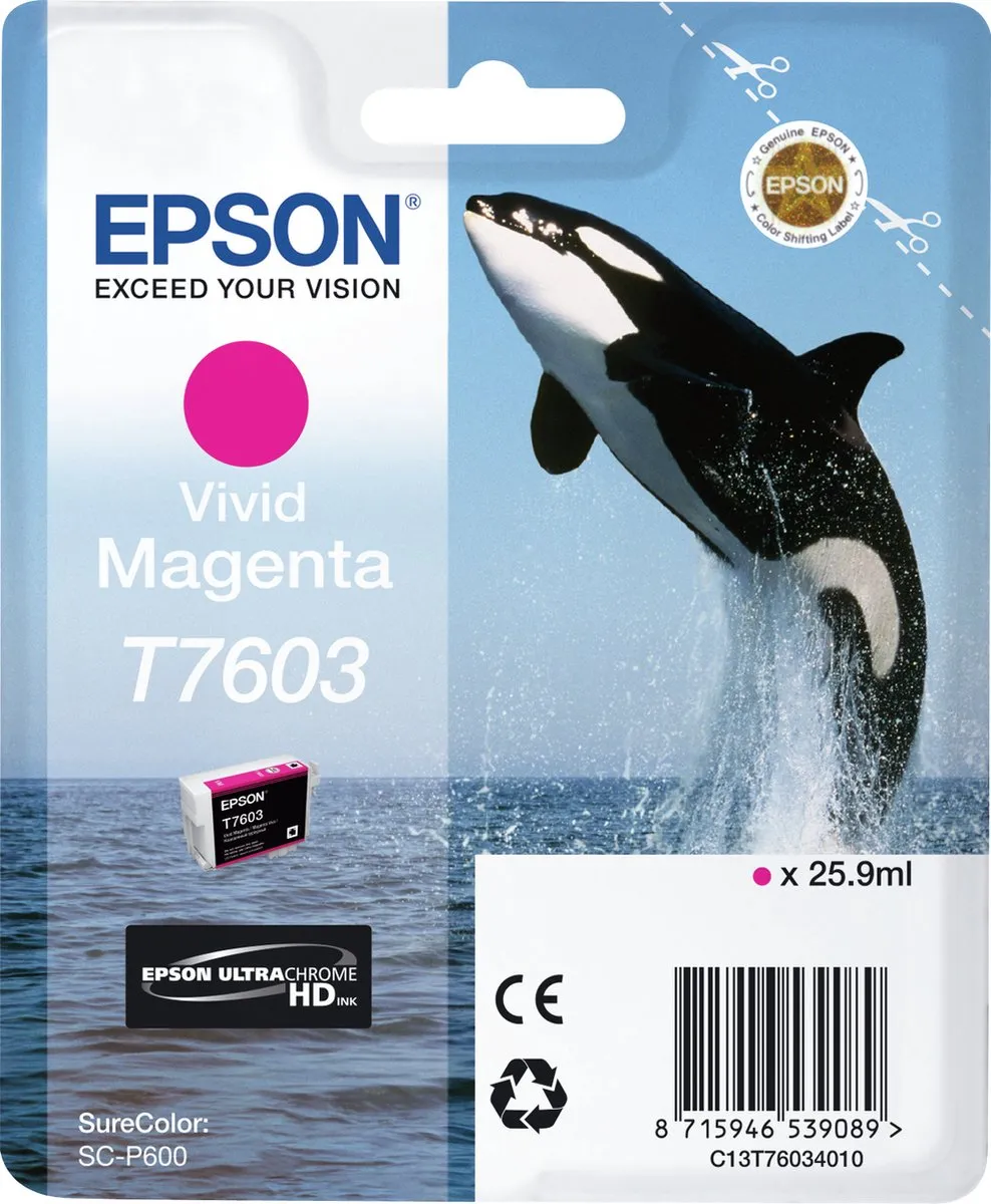 Epson T7603XL Inktcartridge Magenta - 1300 pagina's