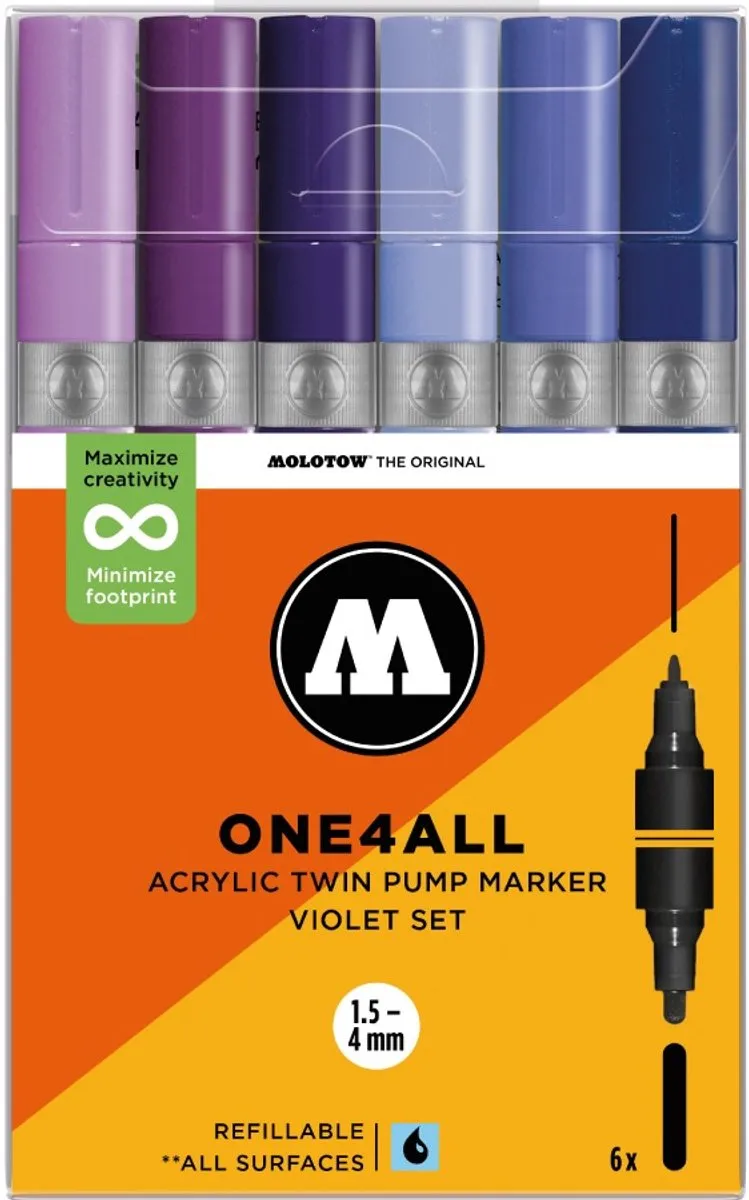 Molotow One4All Markerset Twin 1,5mm + 4mm