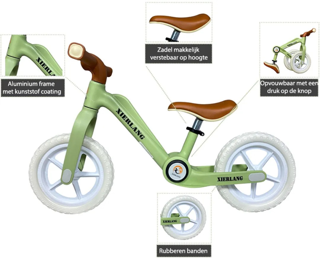 Toys Opvouwbare Loopfiets 12 Inch Mintgroen - MPN 105-70-12