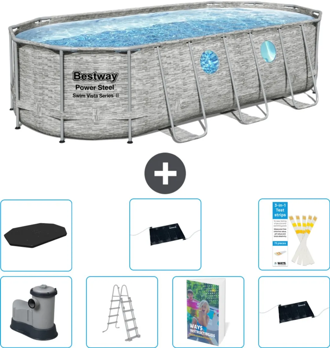 Bestway Ovaal Power Steel Swim Vista Zwembad 549x274cm