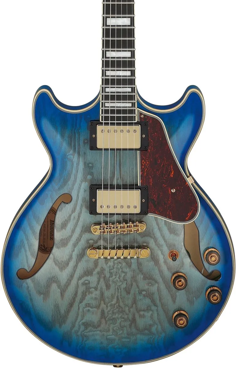 Ibanez Artcore AM93QA-JBB Jet Blue Burst - Elektrische gitaar