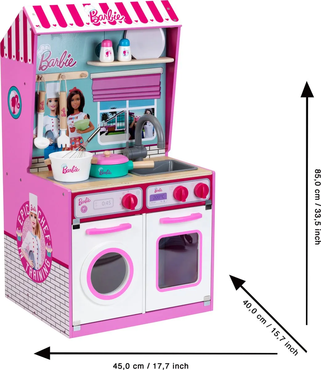 Klein Toys Barbie Kinderkeuken Poppenhuis - 45x40x85cm - Multicolor
