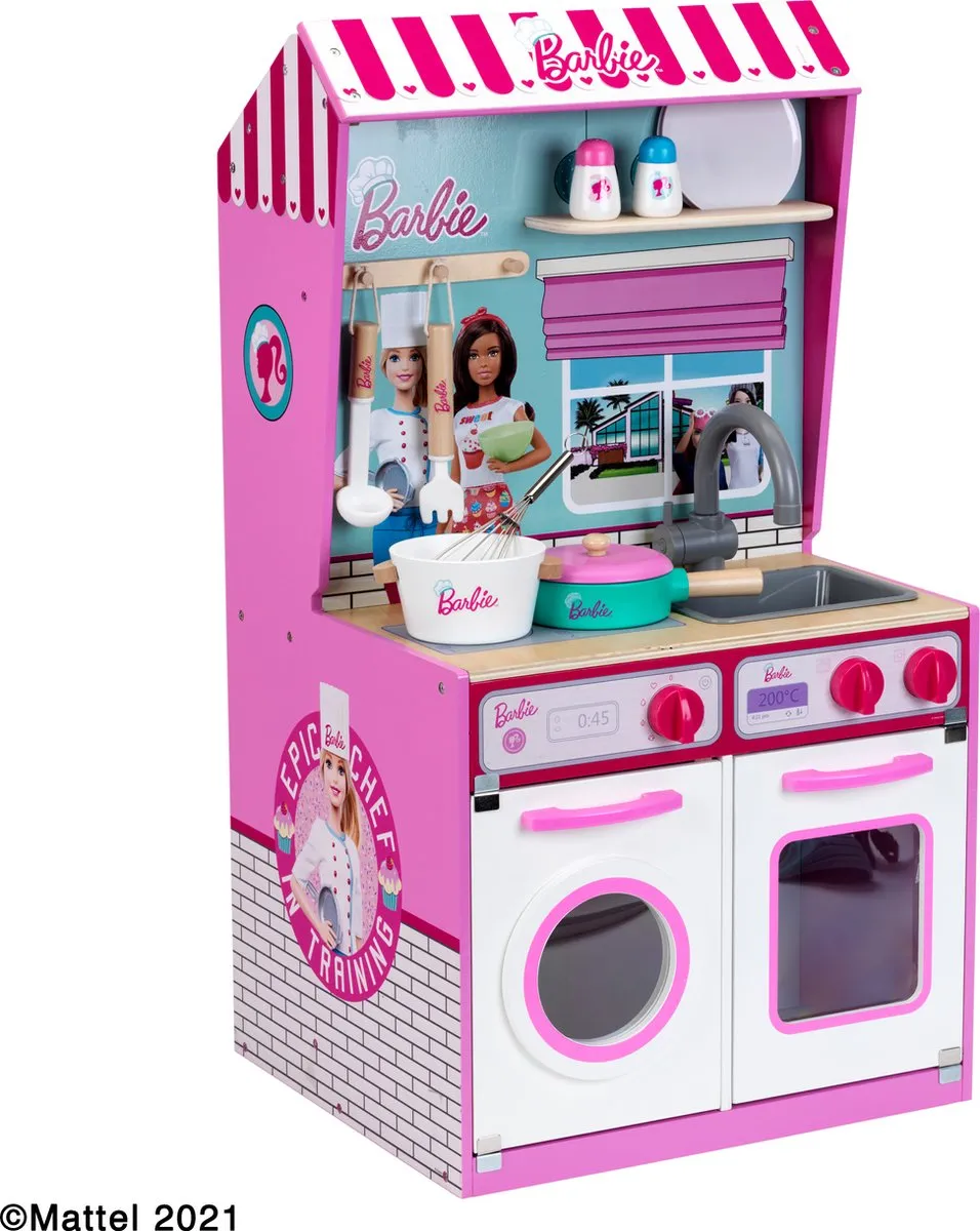 Klein Toys Barbie Kinderkeuken Poppenhuis - 45x40x85cm - Multicolor
