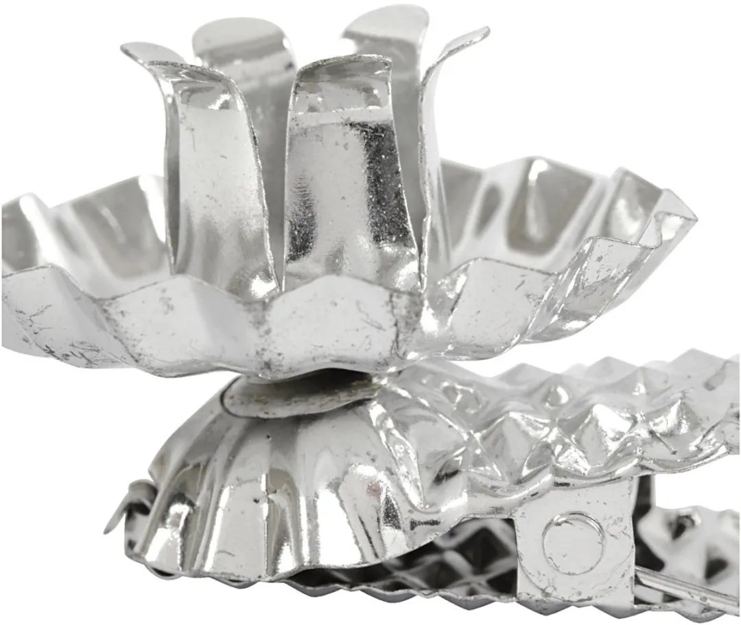 Creativ Company Metalen Kaarsenhouder Klem 40mm - Zilver - 8 Stuks