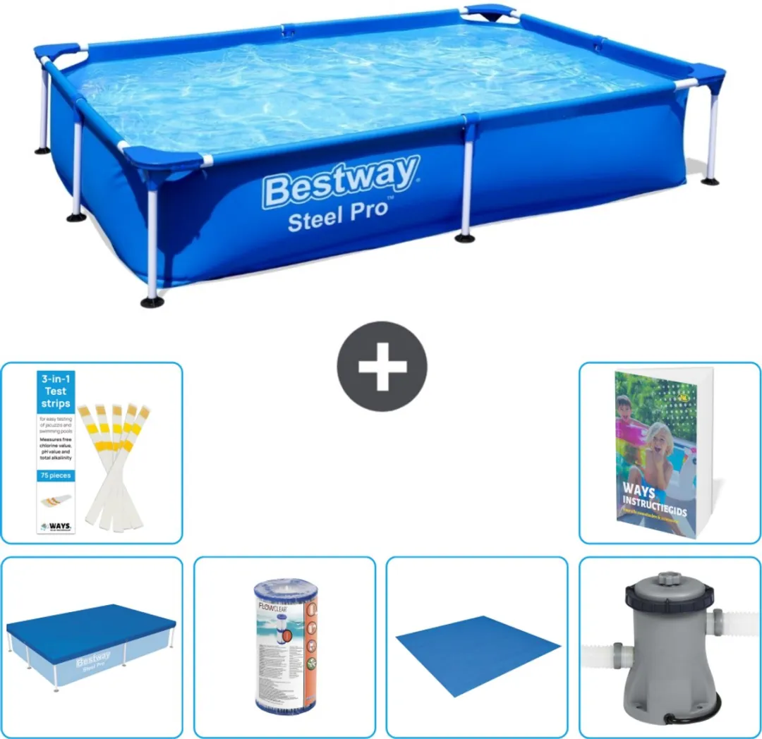 Bestway Steel Pro Zwembad 221x150x43cm Blauw