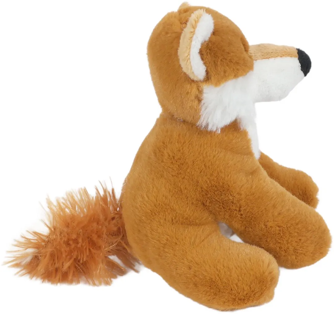 PIA Pluche Vos Knuffel Zittend 12cm - Oranje/Wit