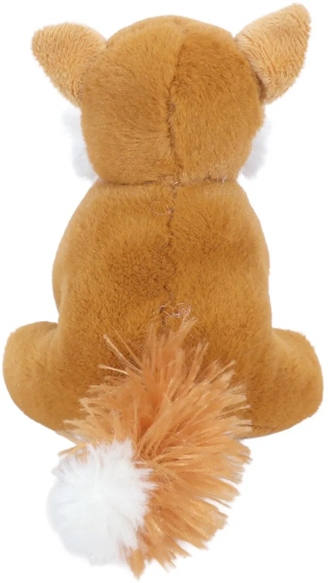 PIA Pluche Vos Knuffel Zittend 12cm - Oranje/Wit