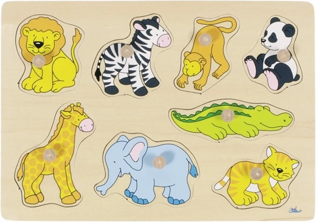 Goki Zoo Animals Lift-Out Puzzle 8-delig - Multicolor