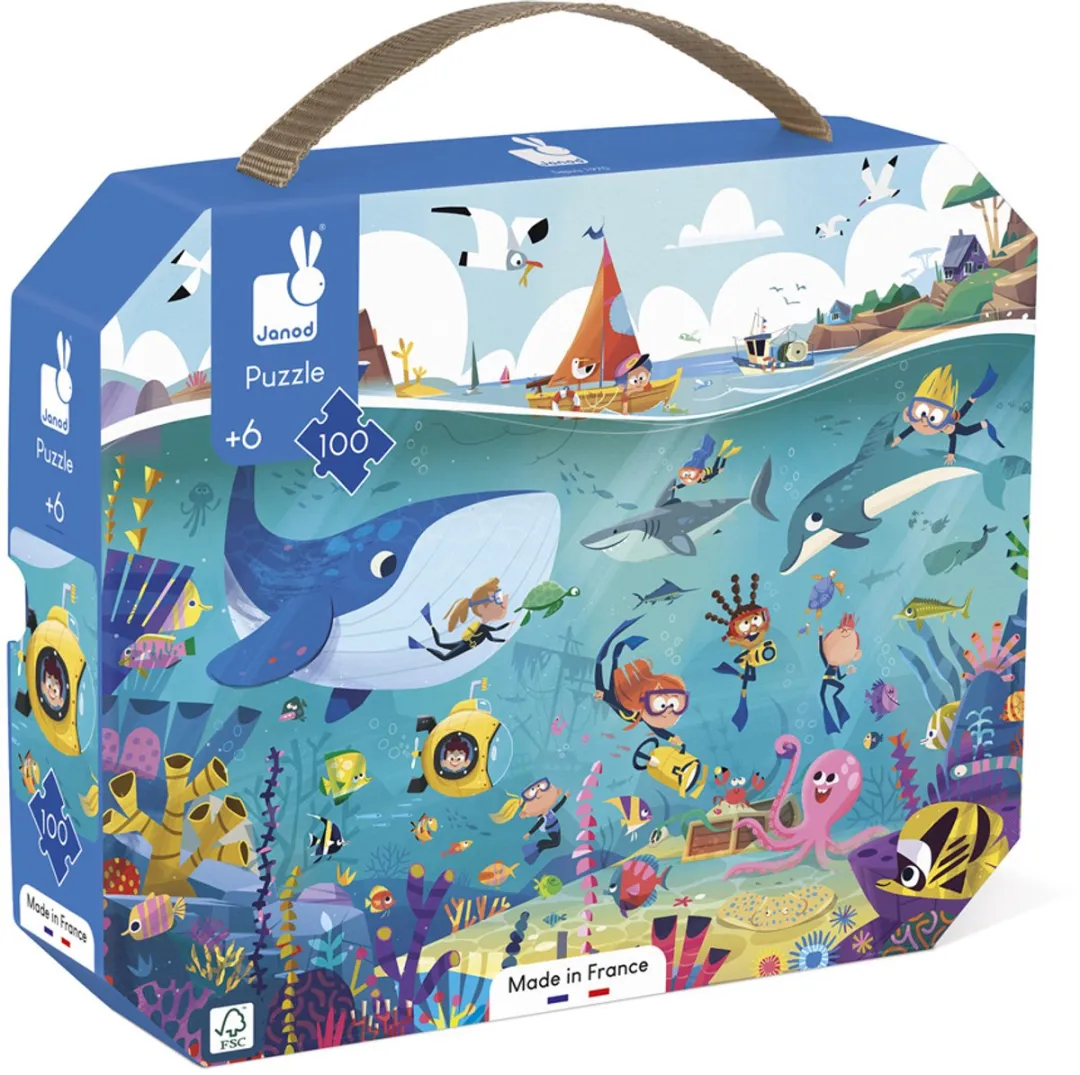 Janod Zeebodem Puzzel 100 Stuks