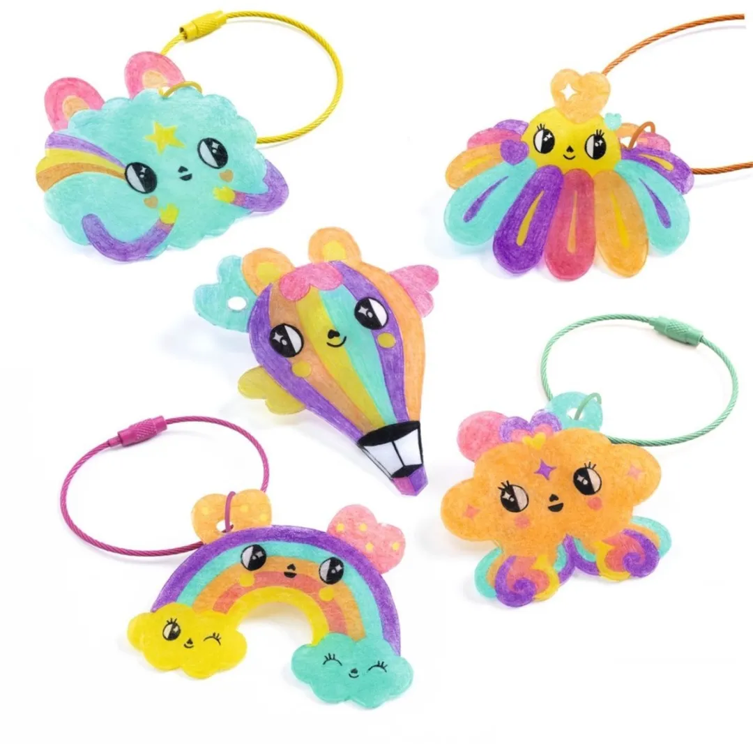 Djeco Kawaii Sleutelhanger Knutselset - Meerkleurig