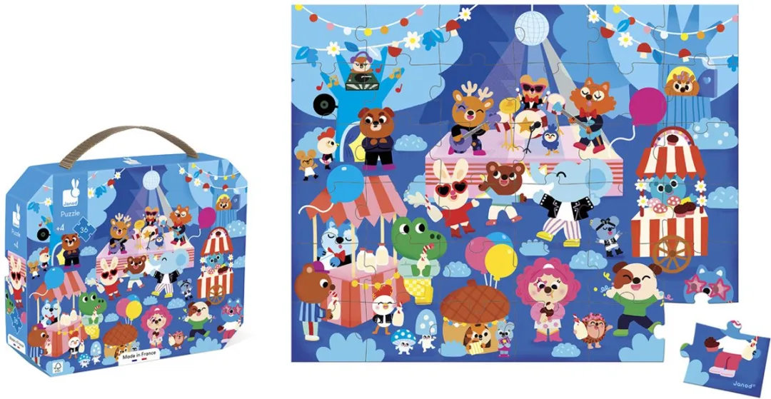 Janod Feest Tijd Puzzel 36 Stuks - Multicolor