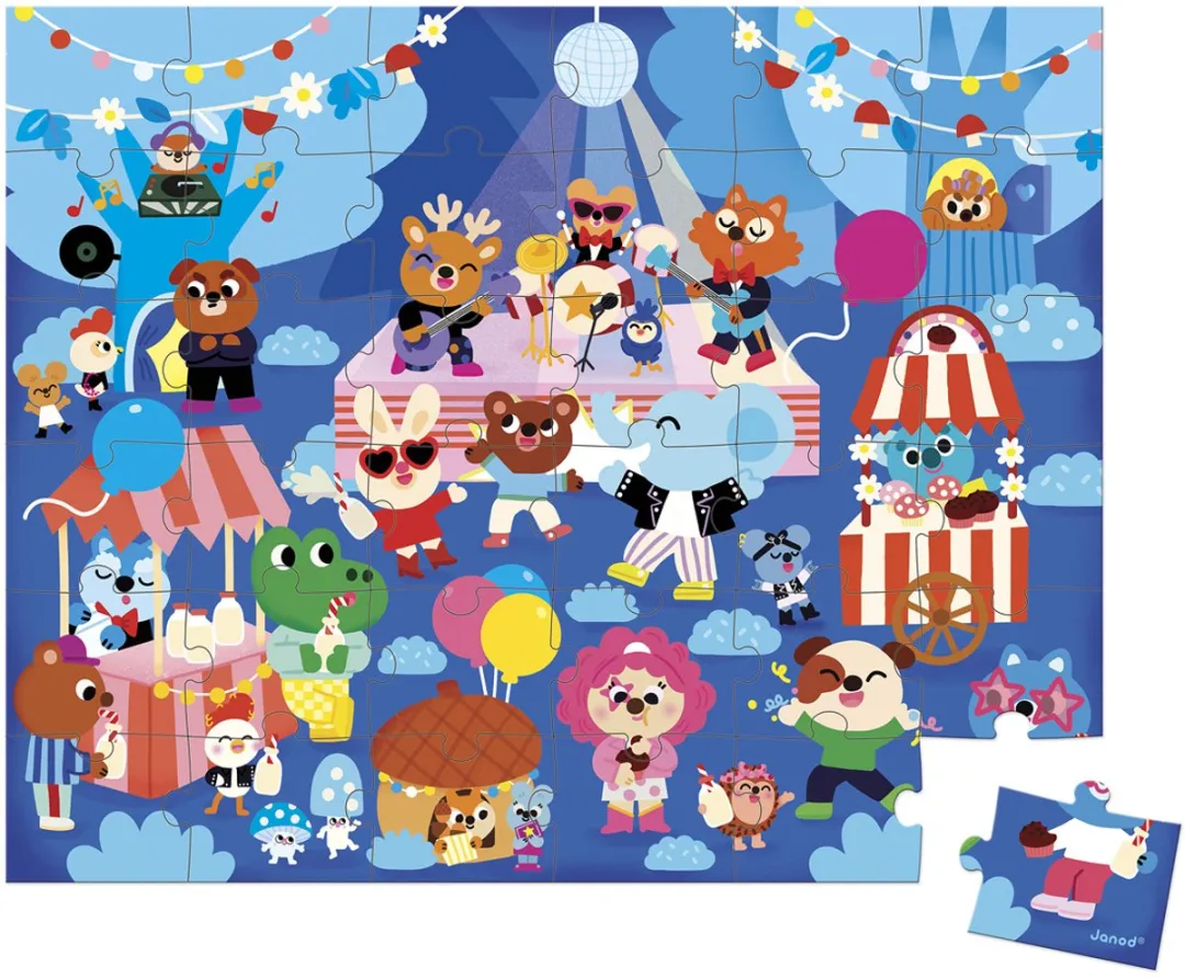 Janod Feest Tijd Puzzel 36 Stuks - Multicolor