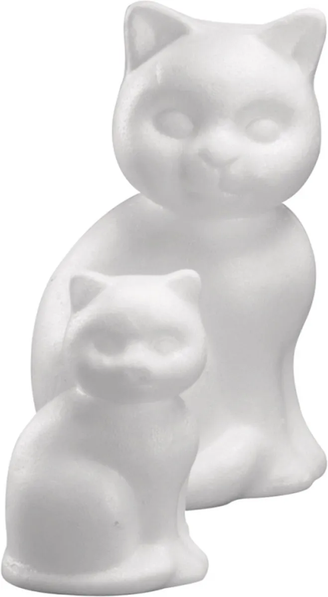 Rayher hobby Piepschuim Poes/Kat - 23cm - Wit