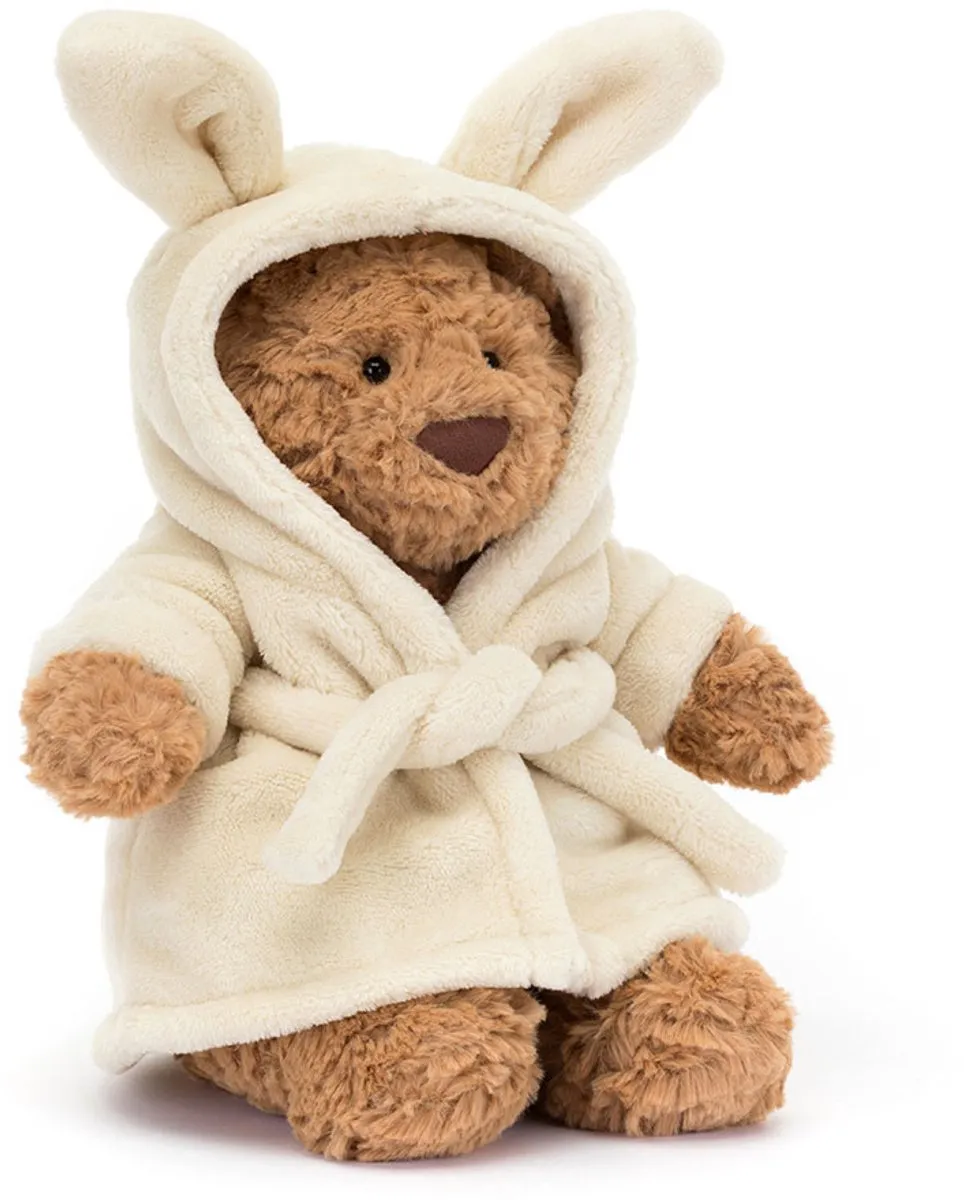 Jellycat Knuffels - Bartholomew Bear Bathrobe Outfit - Beer in Badjas - Teddybeer - Knuffelbeer - Knuffel - 31 cm - Geschikt voor alle leeftijden