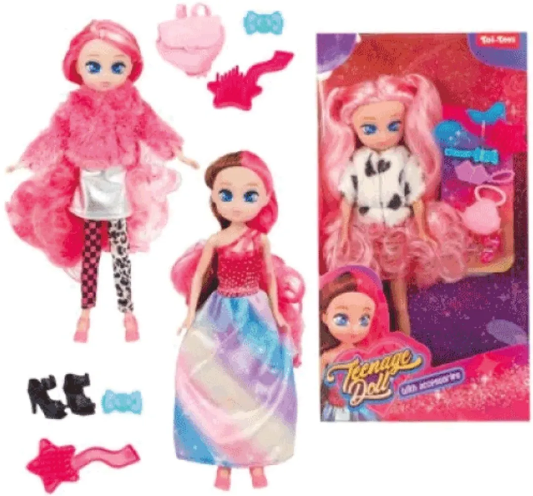 Toi-Toys Tienerpop Curly Hair 23cm