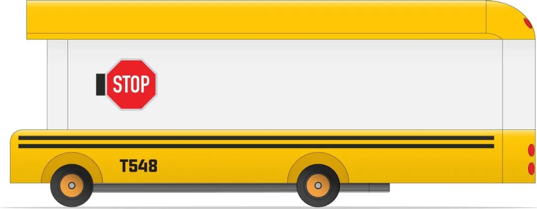 Candycar World: SCHOOL BUS (T548) 13,3x4,1x4,6cm, wooden diecast, in giftbox, 3+