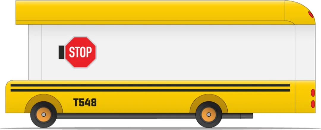 Candycar World: SCHOOL BUS (T548) 13,3x4,1x4,6cm, wooden diecast, in giftbox, 3+
