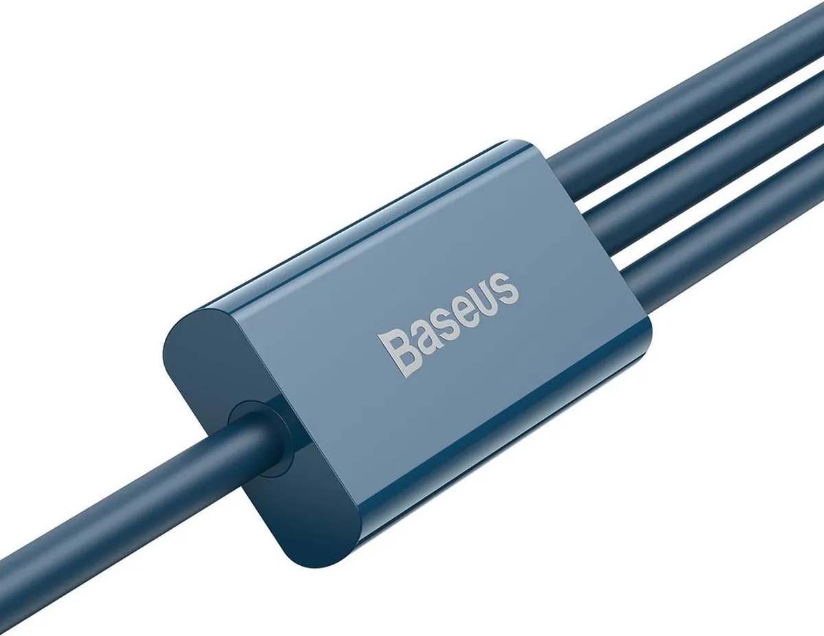 Baseus Superior 3in1 USB-kabel Lightning/USB-C/microUSB 3.5A 1.5m - Blauw