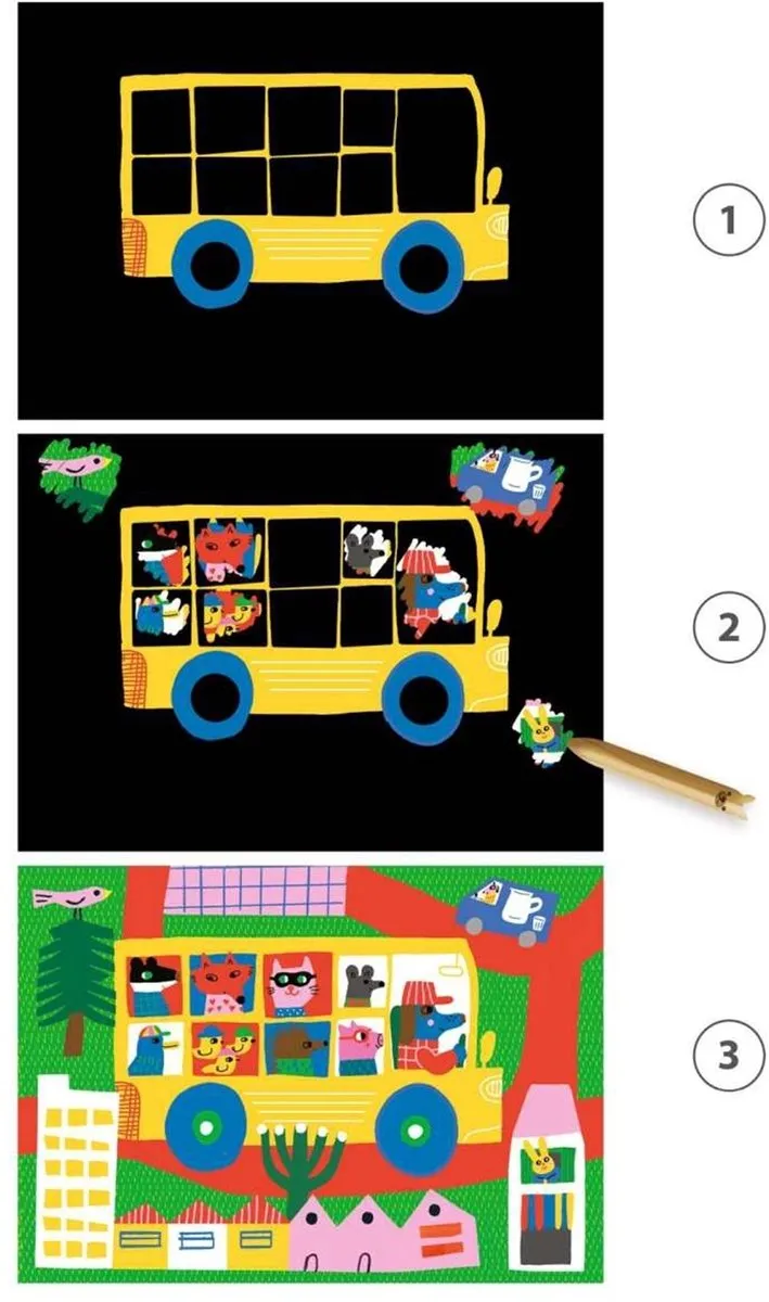 Djeco Learning about Vehicles Krastekeningen - 5 Stuks - afbeelding 4 van 5
