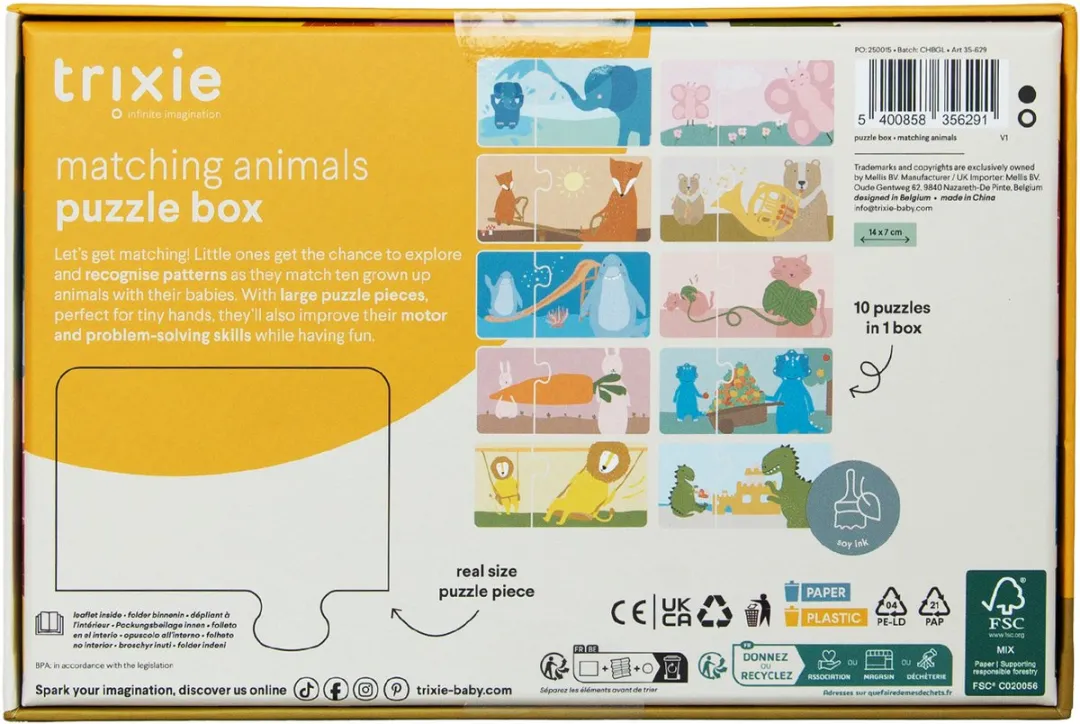 Trixie Dierenpuzzelbox 1000 Stuks - 10 Puzzels - 2+ Jaar - Multi