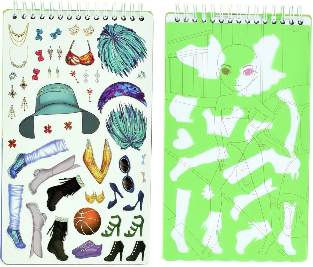 Toi-Toys Schetsboek met Stickers & Diamanten 26cm - Groen