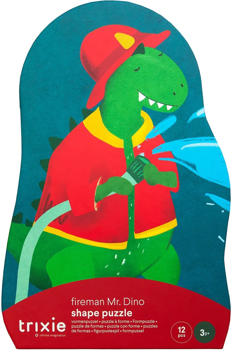 Trixie Vormenpuzzel Brandweerman Mr. Dino - 12 Stuks