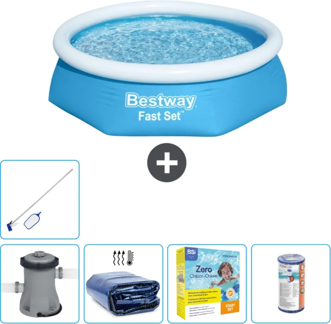 Bestway Fast Set Rond Zwembad 244x61cm Blauw