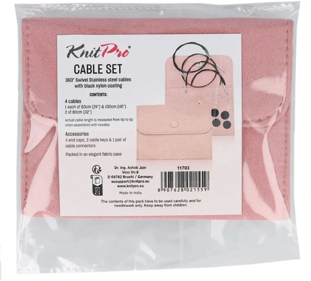 KnitPro Kabelset 360° Swivel Aluminium