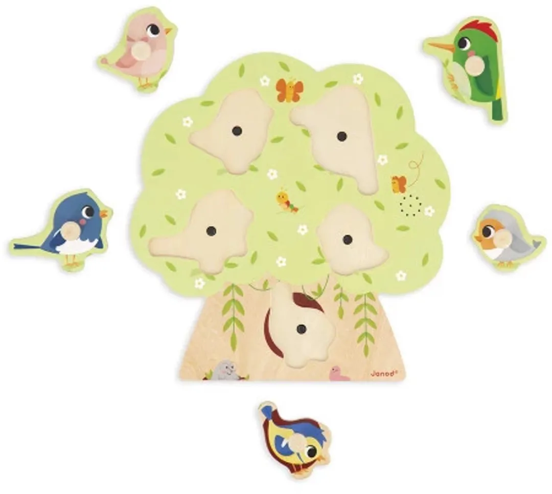Janod Muziekpuzzel Vogels - 5 Stuks - Multicolor