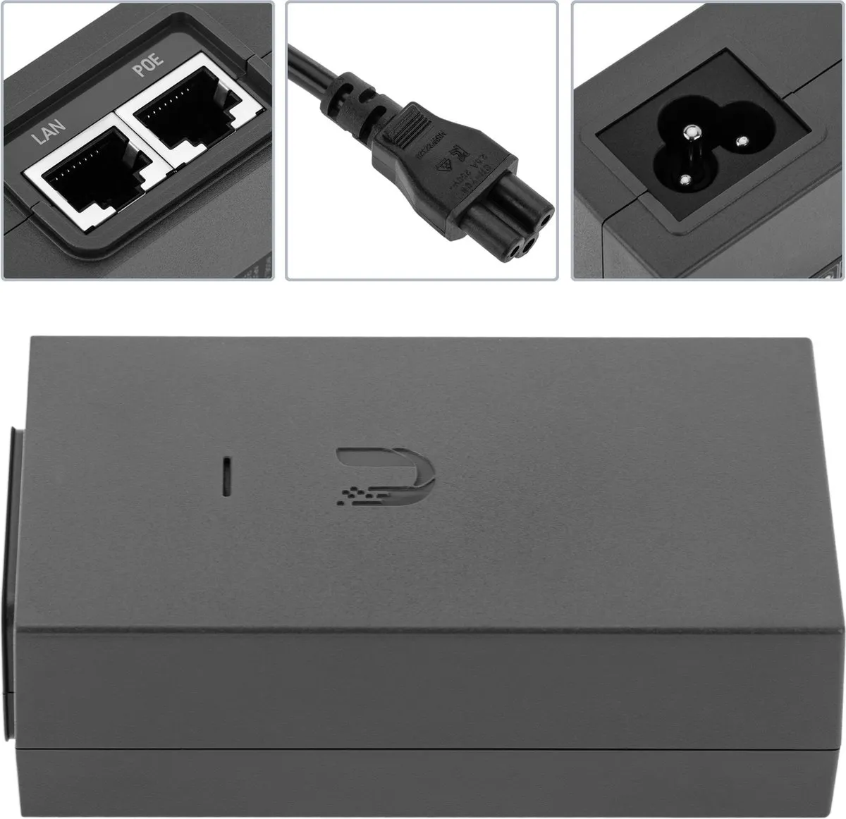 Ubiquiti POE-50-60W PoE Injector - Gigabit Ethernet - 50V - Zwart