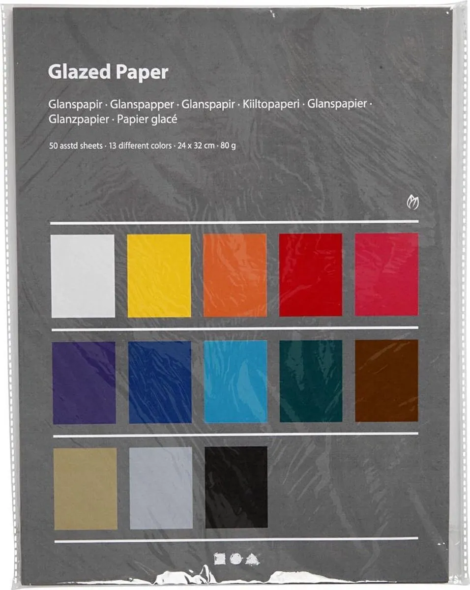 Creativ Company Glanspapier Unikleurig 24x32cm - 50 Vel - Multicolor