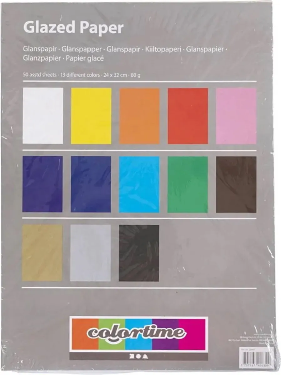 Creativ Company Glanspapier Unikleurig 24x32cm - 50 Vel - Multicolor