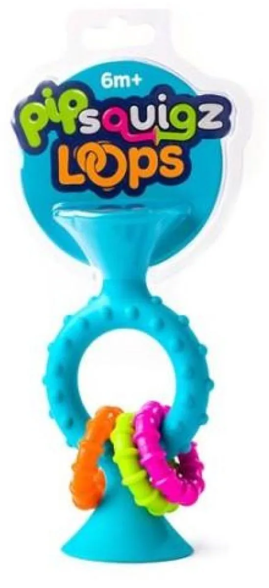 Fat Brain Toys Squigs Loops Rammelaar 13cm - Blauw