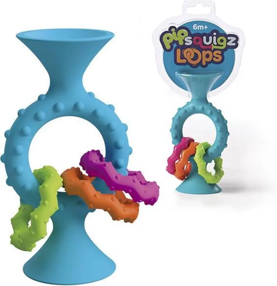 Fat Brain Toys Squigs Loops Rammelaar 13cm - Blauw