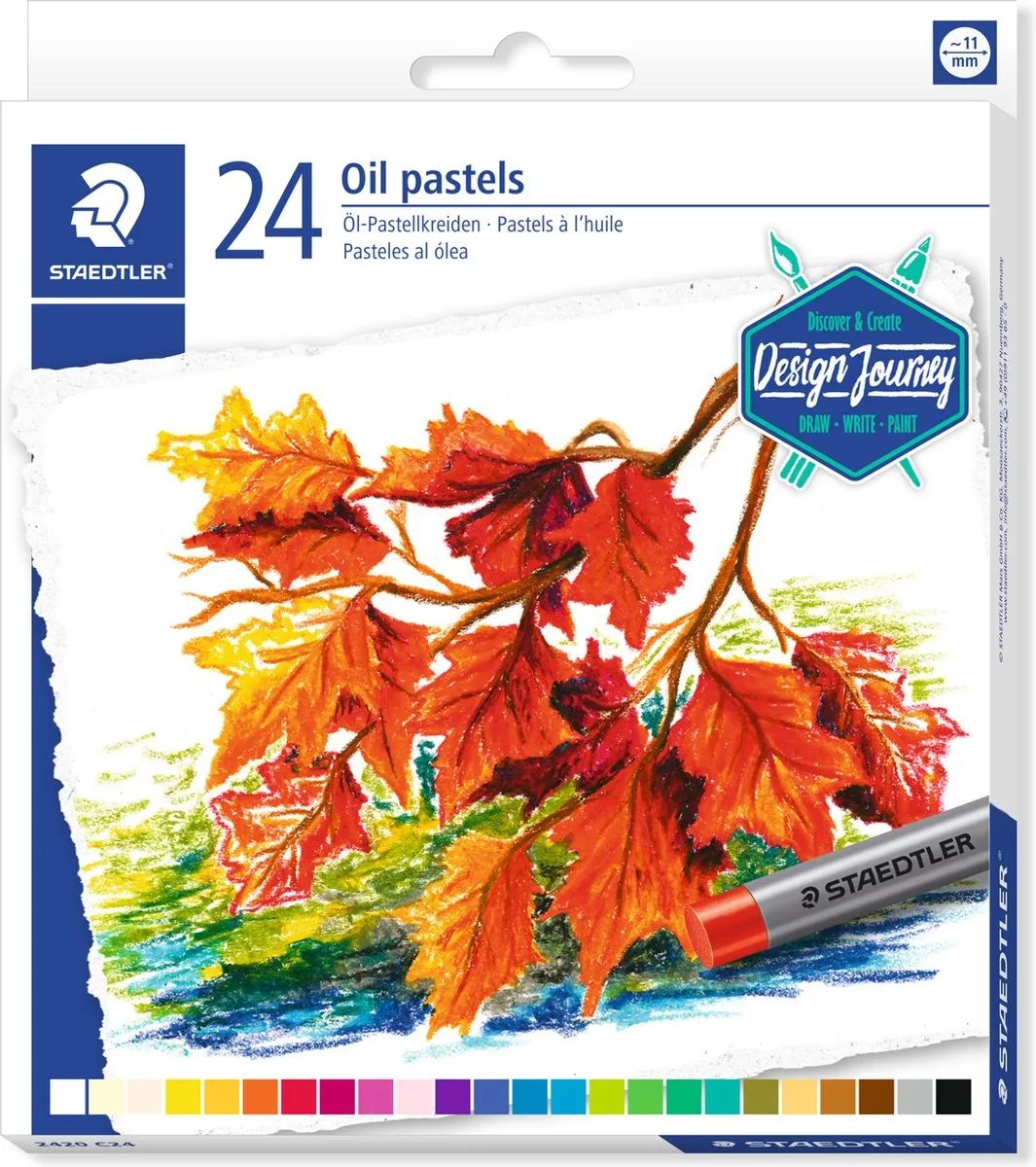STAEDTLER Design Journey - oliepastels 11 mm - set 24 kleuren