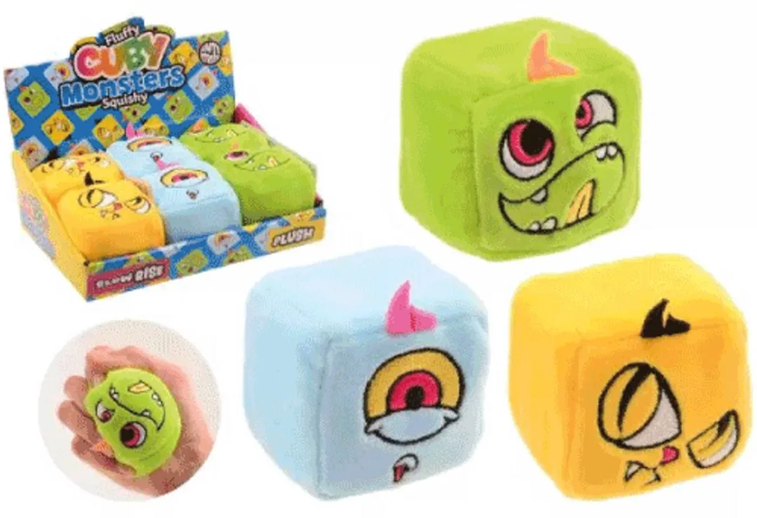 Johntoy Pluche Stressbal Monster Kubus