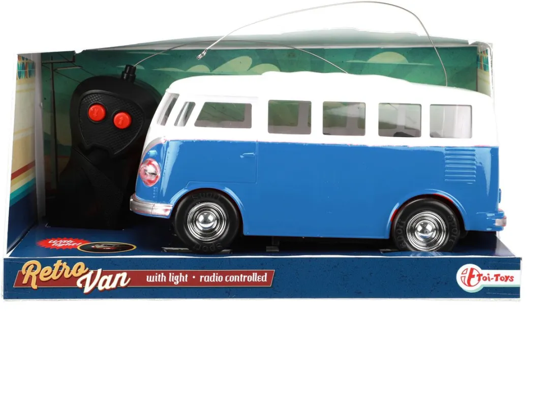 Toi-Toys Retro Busje RC Auto Blauw/Wit - MPN 25256B