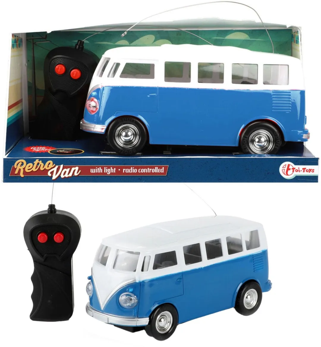 Toi-Toys Retro Busje RC Auto Blauw/Wit - MPN 25256B - afbeelding 6 van 6